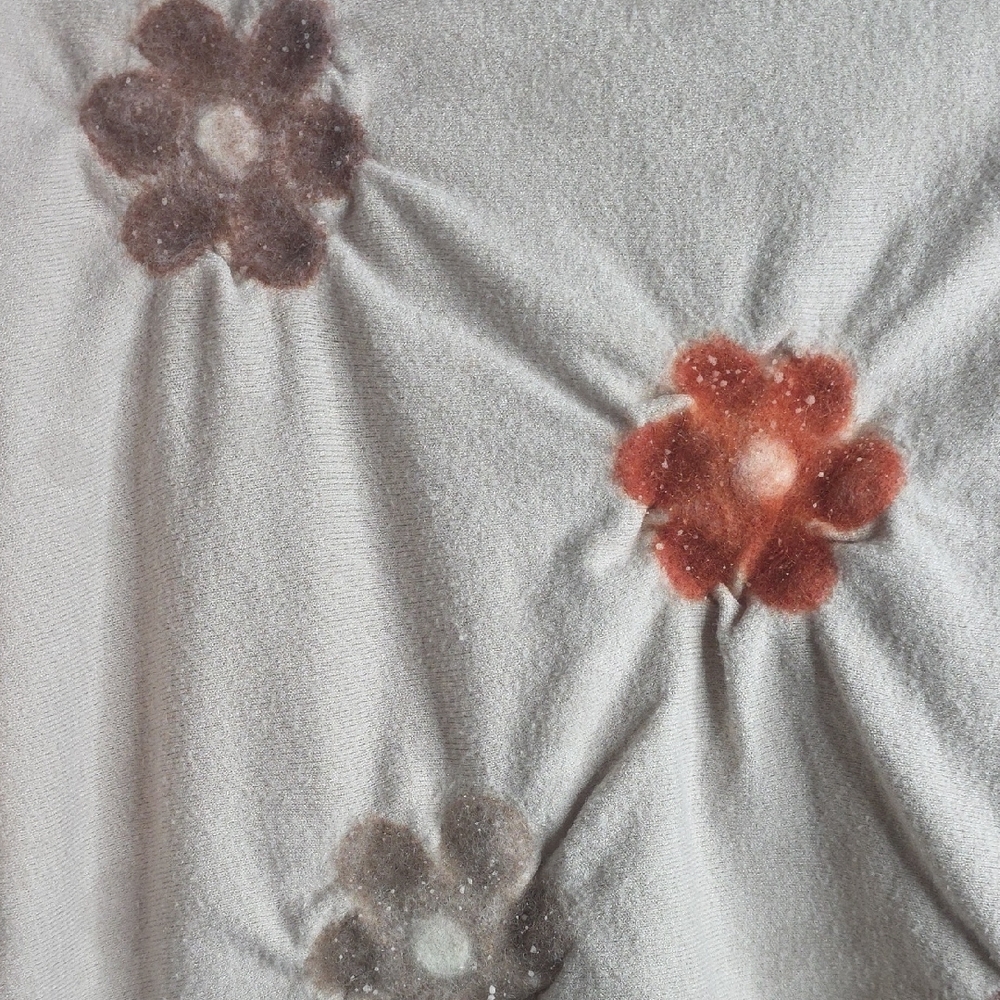Floral Patterned Crew Neck Sweater
